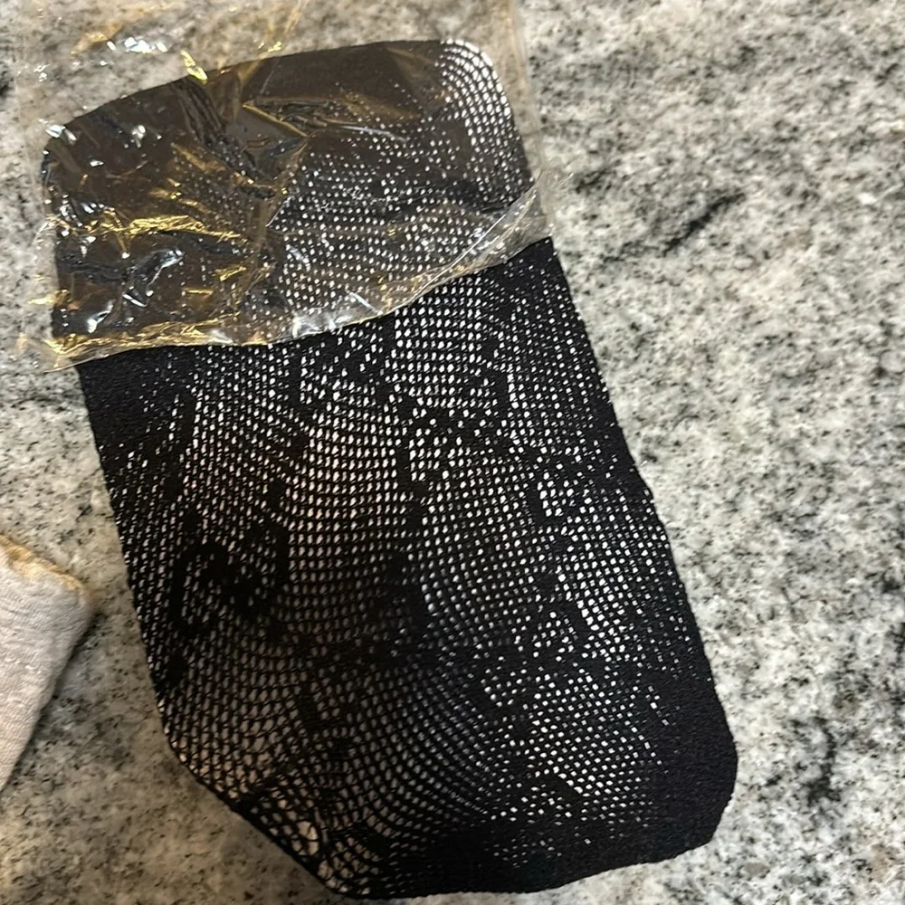 Elegant Black G Patterned lace Tights
